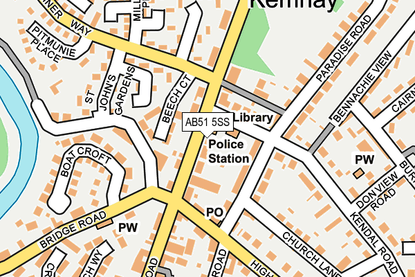 AB51 5SS map - OS OpenMap – Local (Ordnance Survey) AB51 5SS map - OS OpenMap – Local (Ordnance Survey)