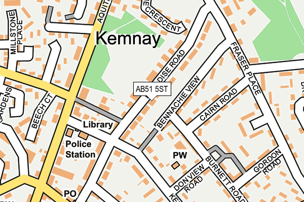 AB51 5ST map - OS OpenMap – Local (Ordnance Survey) AB51 5ST map - OS OpenMap – Local (Ordnance Survey)