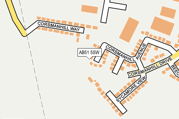 AB51 5SW map - OS OpenMap – Local (Ordnance Survey) AB51 5SW map - OS OpenMap – Local (Ordnance Survey)