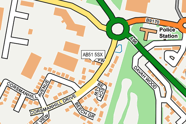 AB51 5SX map - OS OpenMap – Local (Ordnance Survey) AB51 5SX map - OS OpenMap – Local (Ordnance Survey)