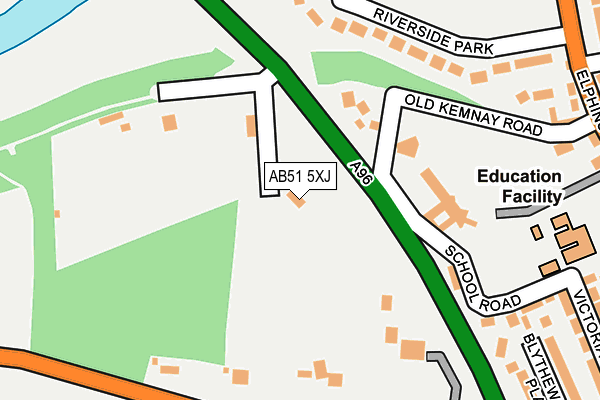 AB51 5XJ map - OS OpenMap – Local (Ordnance Survey) AB51 5XJ map - OS OpenMap – Local (Ordnance Survey)