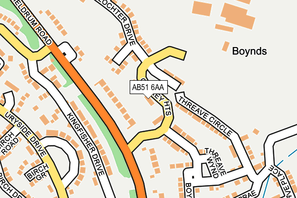 AB51 6AA map - OS OpenMap – Local (Ordnance Survey) AB51 6AA map - OS OpenMap – Local (Ordnance Survey)