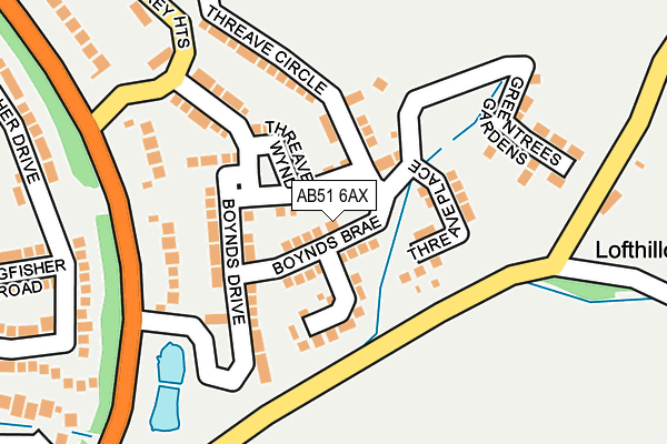 AB51 6AX map - OS OpenMap – Local (Ordnance Survey) AB51 6AX map - OS OpenMap – Local (Ordnance Survey)