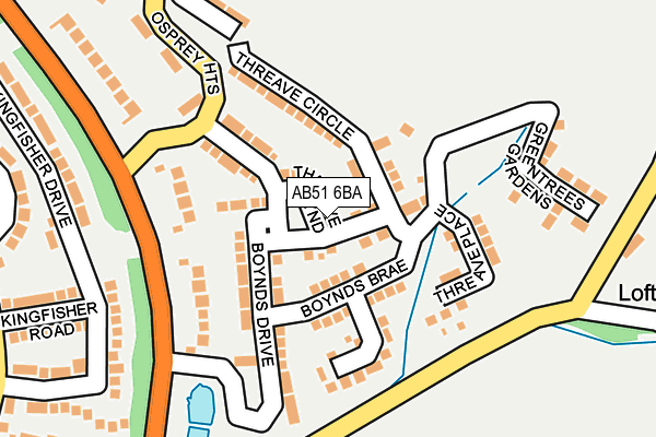 AB51 6BA map - OS OpenMap – Local (Ordnance Survey) AB51 6BA map - OS OpenMap – Local (Ordnance Survey)
