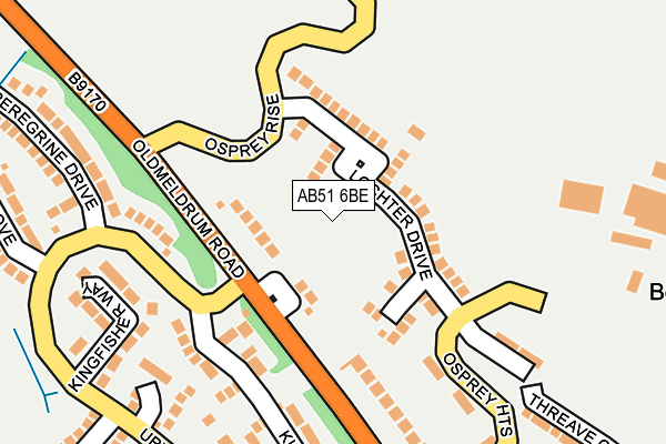 AB51 6BE map - OS OpenMap – Local (Ordnance Survey) AB51 6BE map - OS OpenMap – Local (Ordnance Survey)