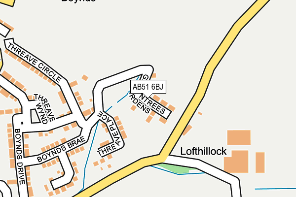AB51 6BJ map - OS OpenMap – Local (Ordnance Survey) AB51 6BJ map - OS OpenMap – Local (Ordnance Survey)