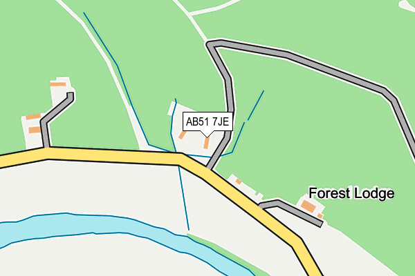 AB51 7JE map - OS OpenMap – Local (Ordnance Survey) AB51 7JE map - OS OpenMap – Local (Ordnance Survey)