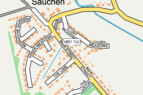 AB51 7JU map - OS OpenMap – Local (Ordnance Survey) AB51 7JU map - OS OpenMap – Local (Ordnance Survey)