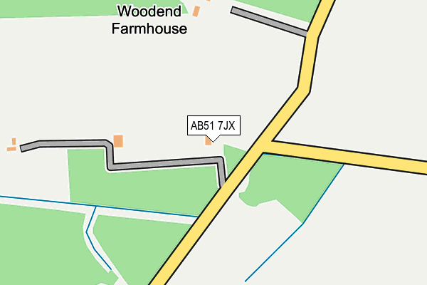 AB51 7JX map - OS OpenMap – Local (Ordnance Survey) AB51 7JX map - OS OpenMap – Local (Ordnance Survey)