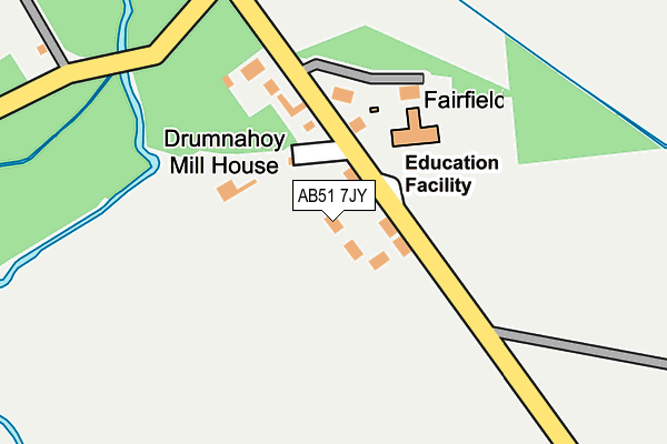 AB51 7JY map - OS OpenMap – Local (Ordnance Survey) AB51 7JY map - OS OpenMap – Local (Ordnance Survey)