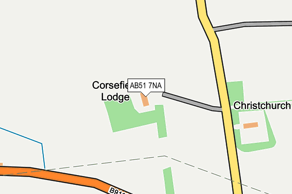 AB51 7NA map - OS OpenMap – Local (Ordnance Survey) AB51 7NA map - OS OpenMap – Local (Ordnance Survey)