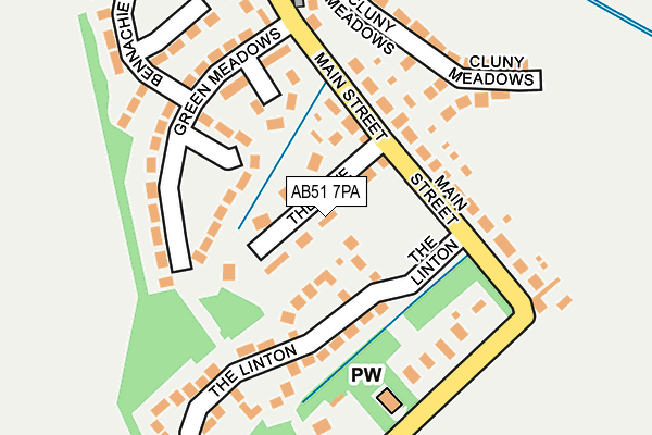 AB51 7PA map - OS OpenMap – Local (Ordnance Survey) AB51 7PA map - OS OpenMap – Local (Ordnance Survey)