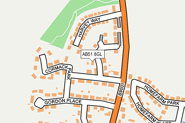 AB51 8GL map - OS OpenMap – Local (Ordnance Survey) AB51 8GL map - OS OpenMap – Local (Ordnance Survey)