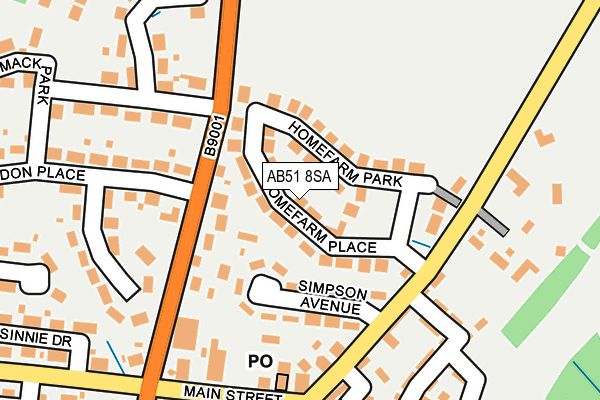 AB51 8SA map - OS OpenMap – Local (Ordnance Survey) AB51 8SA map - OS OpenMap – Local (Ordnance Survey)