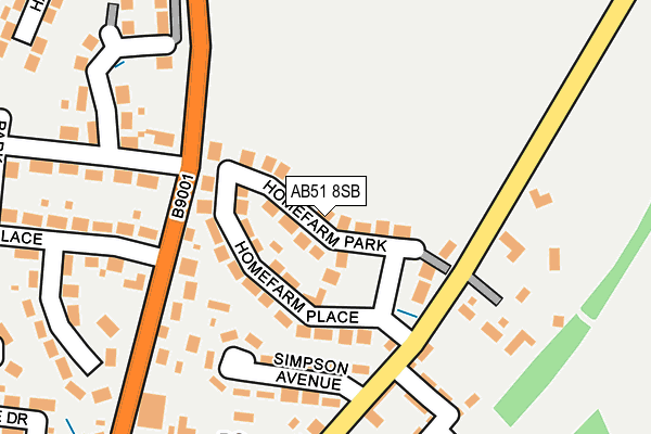 AB51 8SB map - OS OpenMap – Local (Ordnance Survey) AB51 8SB map - OS OpenMap – Local (Ordnance Survey)