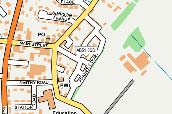 AB51 8SD map - OS OpenMap – Local (Ordnance Survey) AB51 8SD map - OS OpenMap – Local (Ordnance Survey)