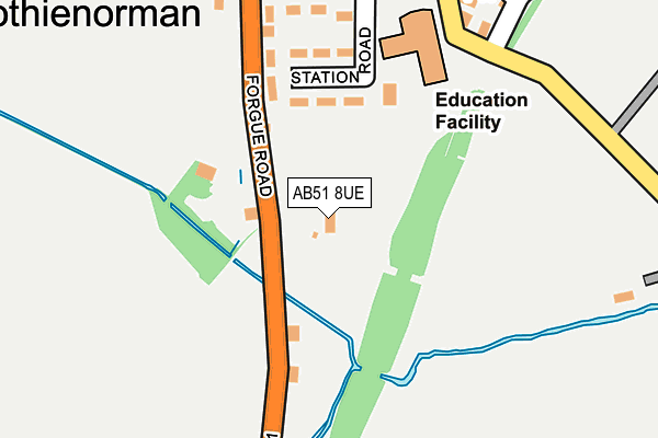 AB51 8UE map - OS OpenMap – Local (Ordnance Survey) AB51 8UE map - OS OpenMap – Local (Ordnance Survey)