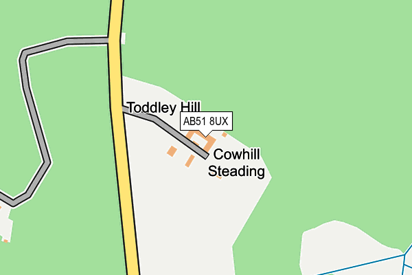 AB51 8UX map - OS OpenMap – Local (Ordnance Survey) AB51 8UX map - OS OpenMap – Local (Ordnance Survey)