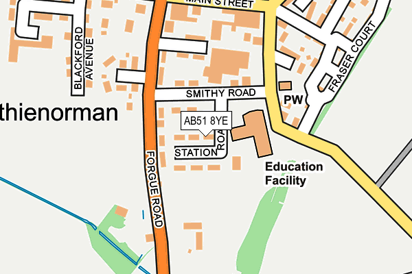 AB51 8YE map - OS OpenMap – Local (Ordnance Survey) AB51 8YE map - OS OpenMap – Local (Ordnance Survey)