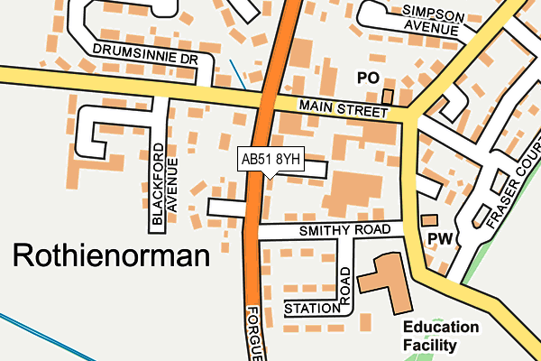 AB51 8YH map - OS OpenMap – Local (Ordnance Survey) AB51 8YH map - OS OpenMap – Local (Ordnance Survey)
