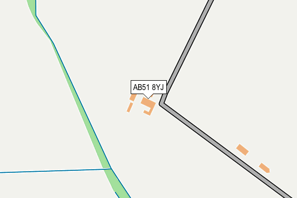 AB51 8YJ map - OS OpenMap – Local (Ordnance Survey) AB51 8YJ map - OS OpenMap – Local (Ordnance Survey)