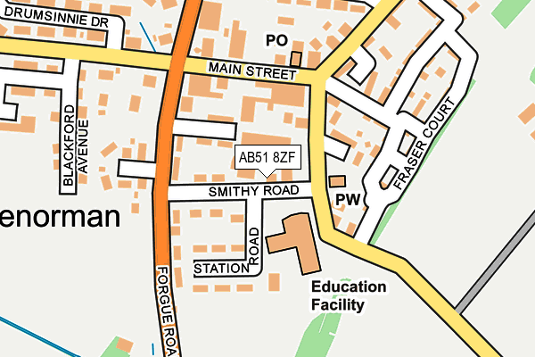 AB51 8ZF map - OS OpenMap – Local (Ordnance Survey) AB51 8ZF map - OS OpenMap – Local (Ordnance Survey)