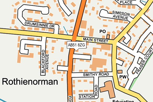 AB51 8ZG map - OS OpenMap – Local (Ordnance Survey) AB51 8ZG map - OS OpenMap – Local (Ordnance Survey)