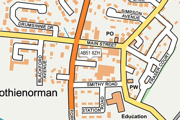 AB51 8ZH map - OS OpenMap – Local (Ordnance Survey) AB51 8ZH map - OS OpenMap – Local (Ordnance Survey)