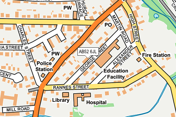 AB52 6JL map - OS OpenMap – Local (Ordnance Survey) AB52 6JL map - OS OpenMap – Local (Ordnance Survey)