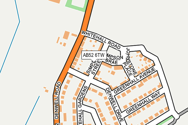 AB52 6TW map - OS OpenMap – Local (Ordnance Survey) AB52 6TW map - OS OpenMap – Local (Ordnance Survey)