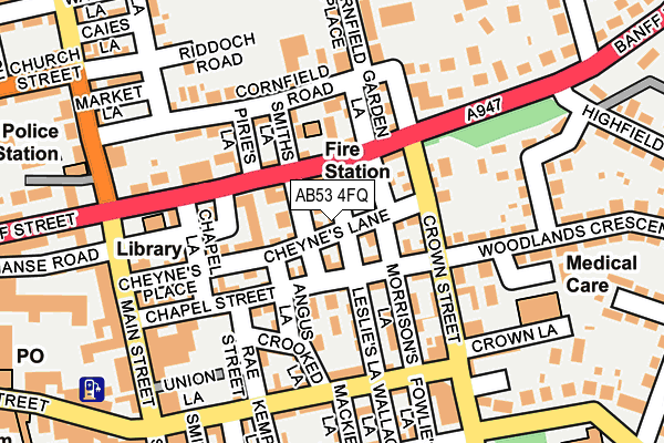 AB53 4FQ map - OS OpenMap – Local (Ordnance Survey) AB53 4FQ map - OS OpenMap – Local (Ordnance Survey)