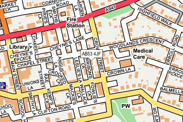 AB53 4JF map - OS OpenMap – Local (Ordnance Survey) AB53 4JF map - OS OpenMap – Local (Ordnance Survey)