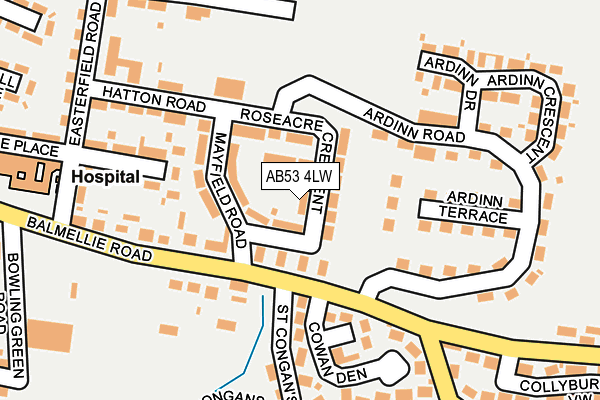 AB53 4LW map - OS OpenMap – Local (Ordnance Survey) AB53 4LW map - OS OpenMap – Local (Ordnance Survey)