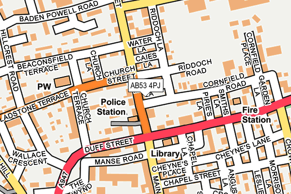AB53 4PJ map - OS OpenMap – Local (Ordnance Survey) AB53 4PJ map - OS OpenMap – Local (Ordnance Survey)