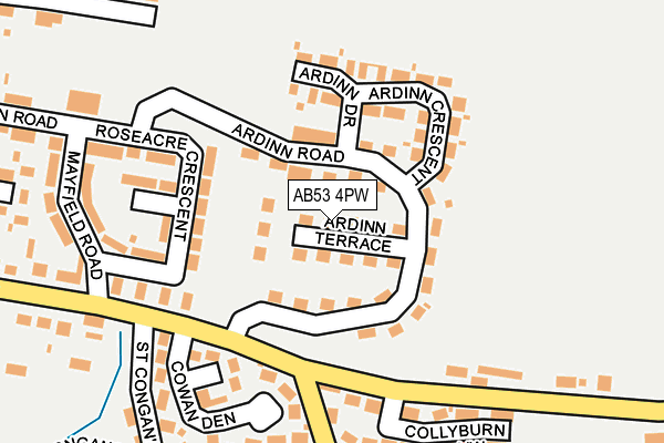 AB53 4PW map - OS OpenMap – Local (Ordnance Survey) AB53 4PW map - OS OpenMap – Local (Ordnance Survey)