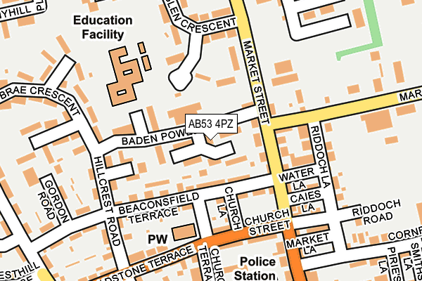AB53 4PZ map - OS OpenMap – Local (Ordnance Survey) AB53 4PZ map - OS OpenMap – Local (Ordnance Survey)