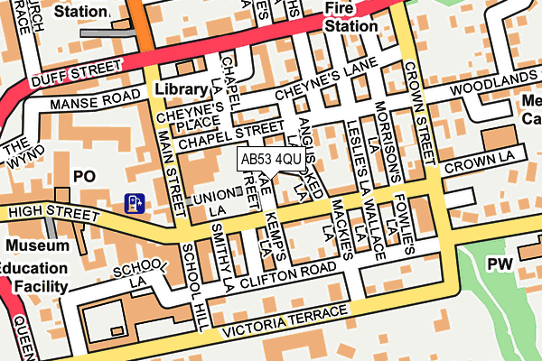 AB53 4QU map - OS OpenMap – Local (Ordnance Survey) AB53 4QU map - OS OpenMap – Local (Ordnance Survey)