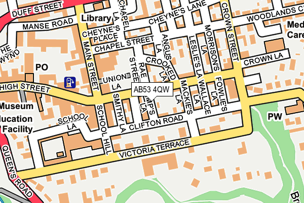 AB53 4QW map - OS OpenMap – Local (Ordnance Survey)