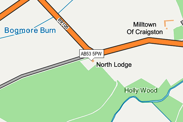 AB53 5PW map - OS OpenMap – Local (Ordnance Survey) AB53 5PW map - OS OpenMap – Local (Ordnance Survey)