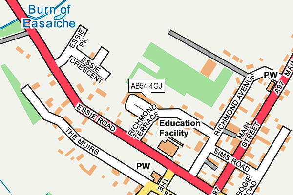 AB54 4GJ map - OS OpenMap – Local (Ordnance Survey) AB54 4GJ map - OS OpenMap – Local (Ordnance Survey)