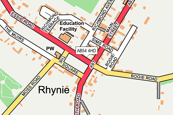 AB54 4HD map - OS OpenMap – Local (Ordnance Survey)