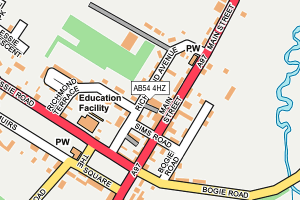 AB54 4HZ map - OS OpenMap – Local (Ordnance Survey) AB54 4HZ map - OS OpenMap – Local (Ordnance Survey)