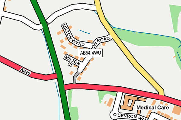 AB54 4WU map - OS OpenMap – Local (Ordnance Survey) AB54 4WU map - OS OpenMap – Local (Ordnance Survey)