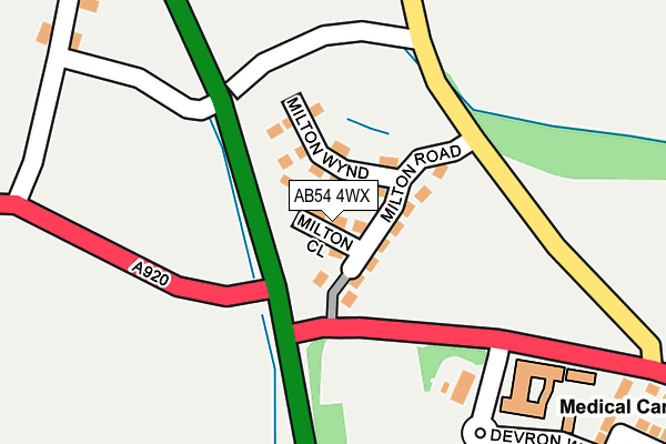 AB54 4WX map - OS OpenMap – Local (Ordnance Survey) AB54 4WX map - OS OpenMap – Local (Ordnance Survey)