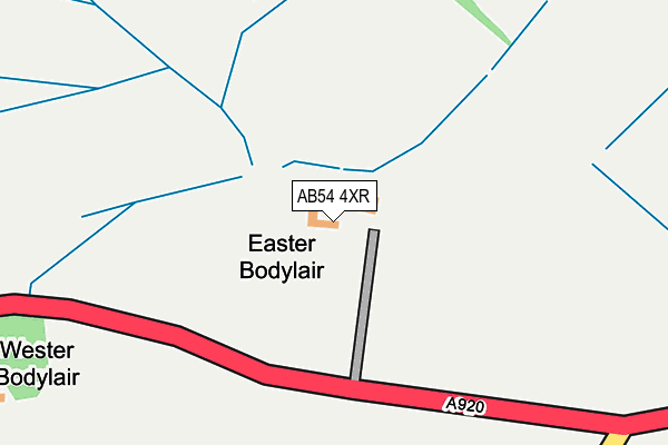 AB54 4XR map - OS OpenMap – Local (Ordnance Survey)