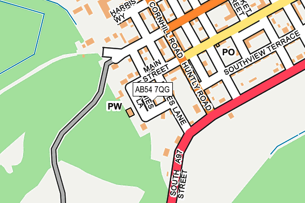 AB54 7QG map - OS OpenMap – Local (Ordnance Survey)
