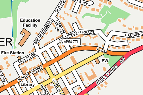 AB54 7TL map - OS OpenMap – Local (Ordnance Survey) AB54 7TL map - OS OpenMap – Local (Ordnance Survey)