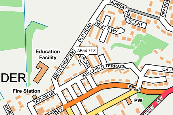 AB54 7TZ map - OS OpenMap – Local (Ordnance Survey) AB54 7TZ map - OS OpenMap – Local (Ordnance Survey)