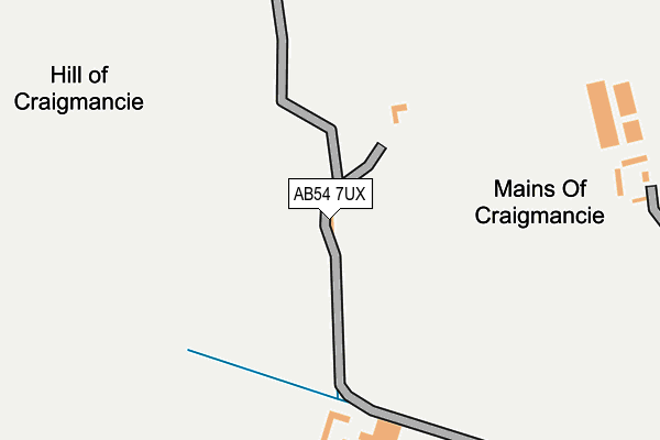 AB54 7UX map - OS OpenMap – Local (Ordnance Survey) AB54 7UX map - OS OpenMap – Local (Ordnance Survey)