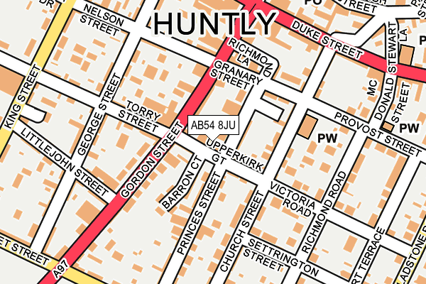 AB54 8JU map - OS OpenMap – Local (Ordnance Survey)